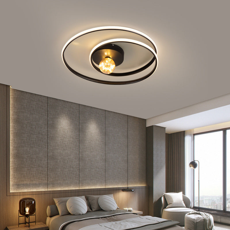 Modern Creative LED Ceiling Light Aluminium Linear Ceiling Fixture with Silica Gel Shade