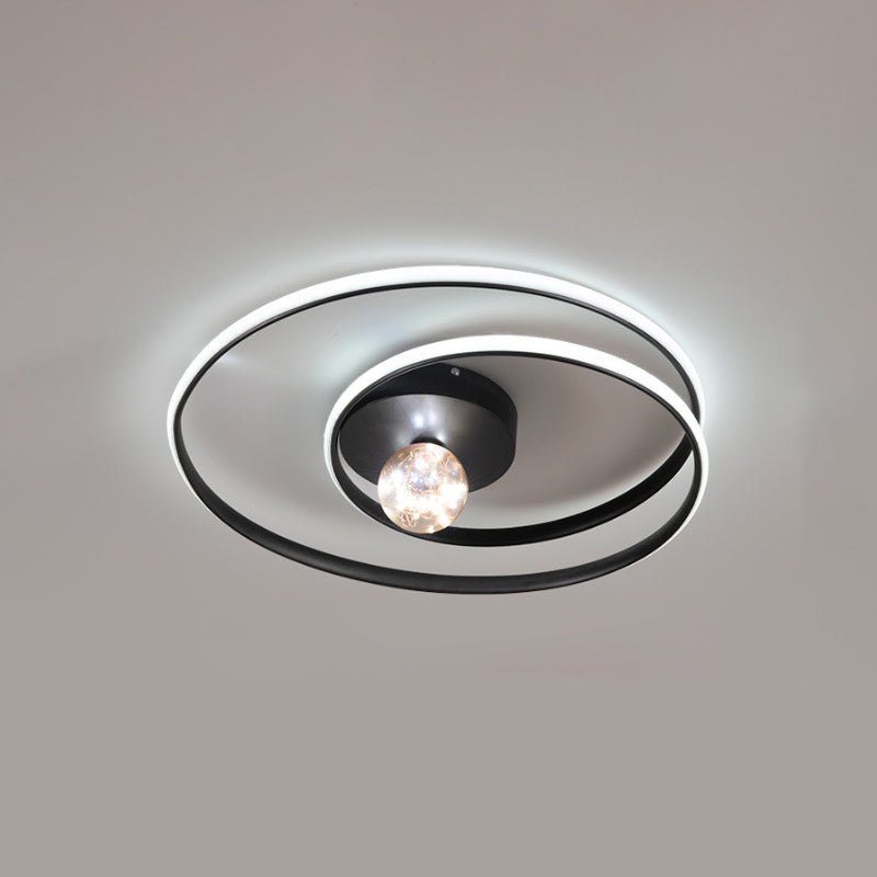 Modern Creative LED Ceiling Light Aluminium Linear Ceiling Fixture with Silica Gel Shade