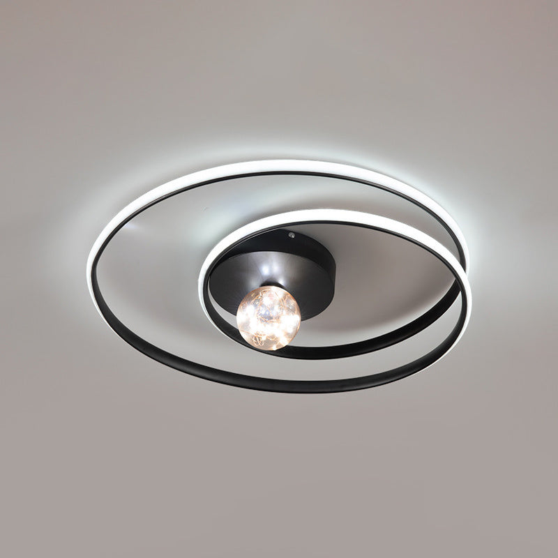 Modern Creative LED Ceiling Light Aluminium Linear Ceiling Fixture with Silica Gel Shade