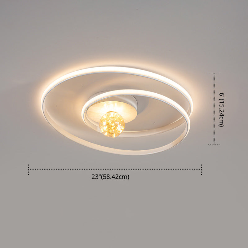 Modern Creative LED Ceiling Light Aluminium Linear Ceiling Fixture with Silica Gel Shade