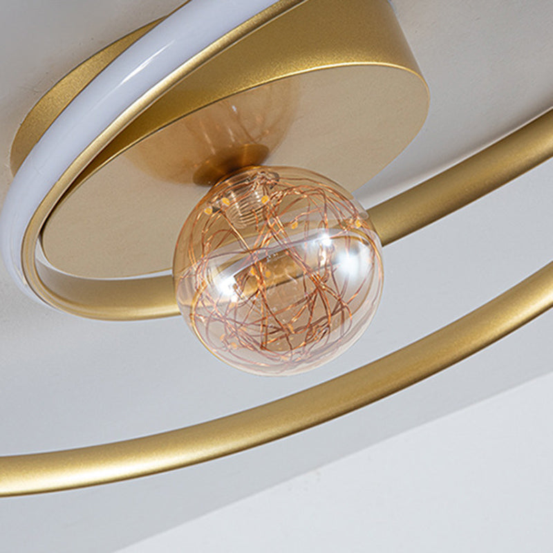 Modern Creative LED Ceiling Light Aluminium Linear Ceiling Fixture with Silica Gel Shade