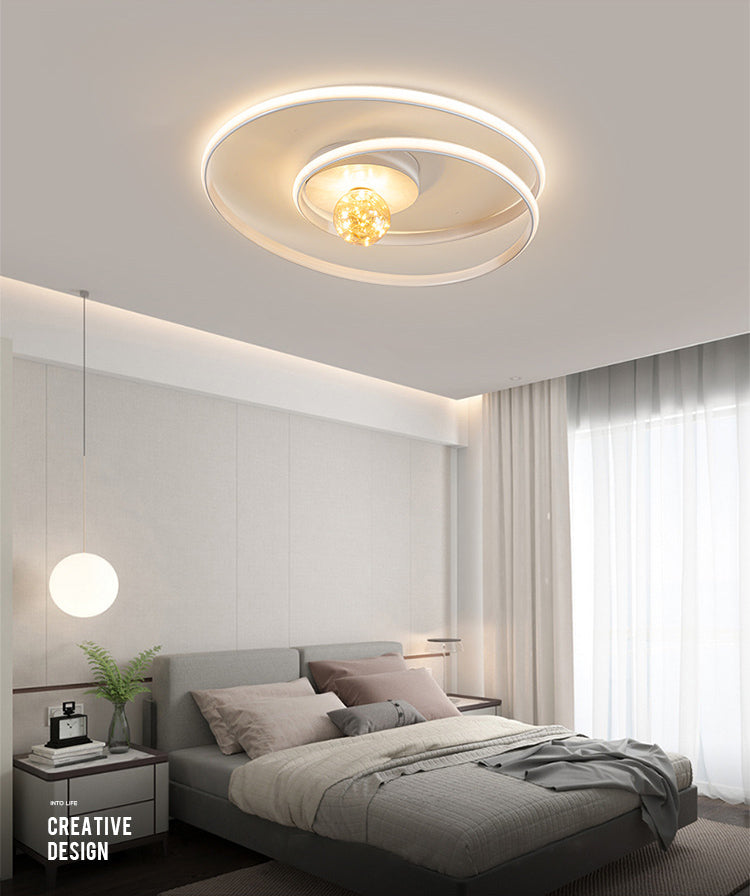 Modern Creative LED Ceiling Light Aluminium Linear Ceiling Fixture with Silica Gel Shade
