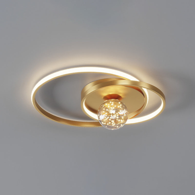 Plafonnier LED circulaire créatif moderne en aluminium à 3 lumières avec abat-jour en acrylique