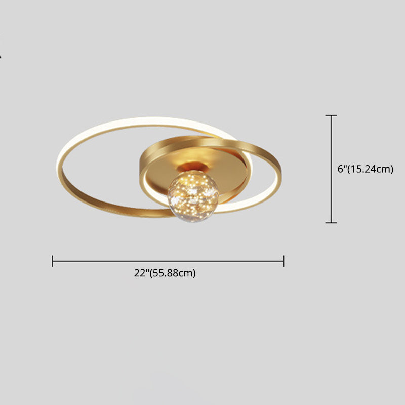 Plafonnier LED circulaire créatif moderne en aluminium à 3 lumières avec abat-jour en acrylique