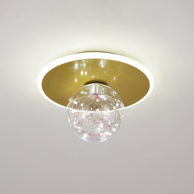 Global Glass Plafonnier moderne à 1 lumière à montage encastré à LED pour couloir