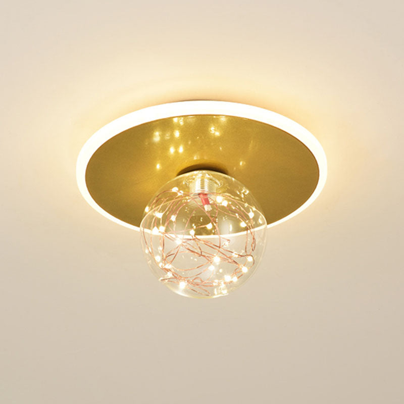 Global Glass Plafonnier moderne à 1 lumière à montage encastré à LED pour couloir