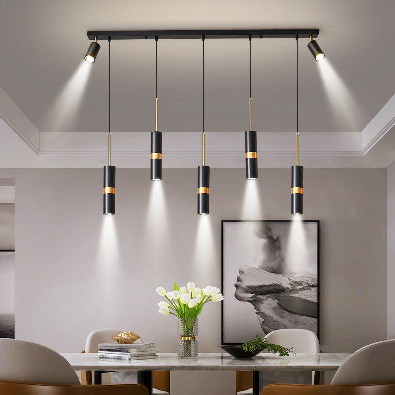 Idee per illuminazione dell'isola a led in metallo moderno lampada lampadario lineare per sala da pranzo