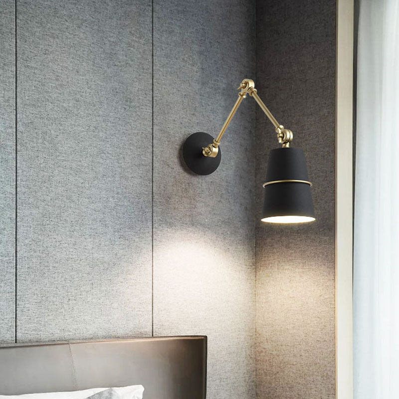 Verstellbare 1-Licht-Kegel Wandleuchten Moderner Aluminium-Wandbeleuchtungsideen in Schwarz und Weiß