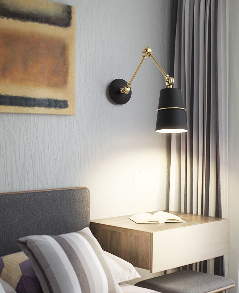 Verstellbare 1-Licht-Kegel Wandleuchten Moderner Aluminium-Wandbeleuchtungsideen in Schwarz und Weiß