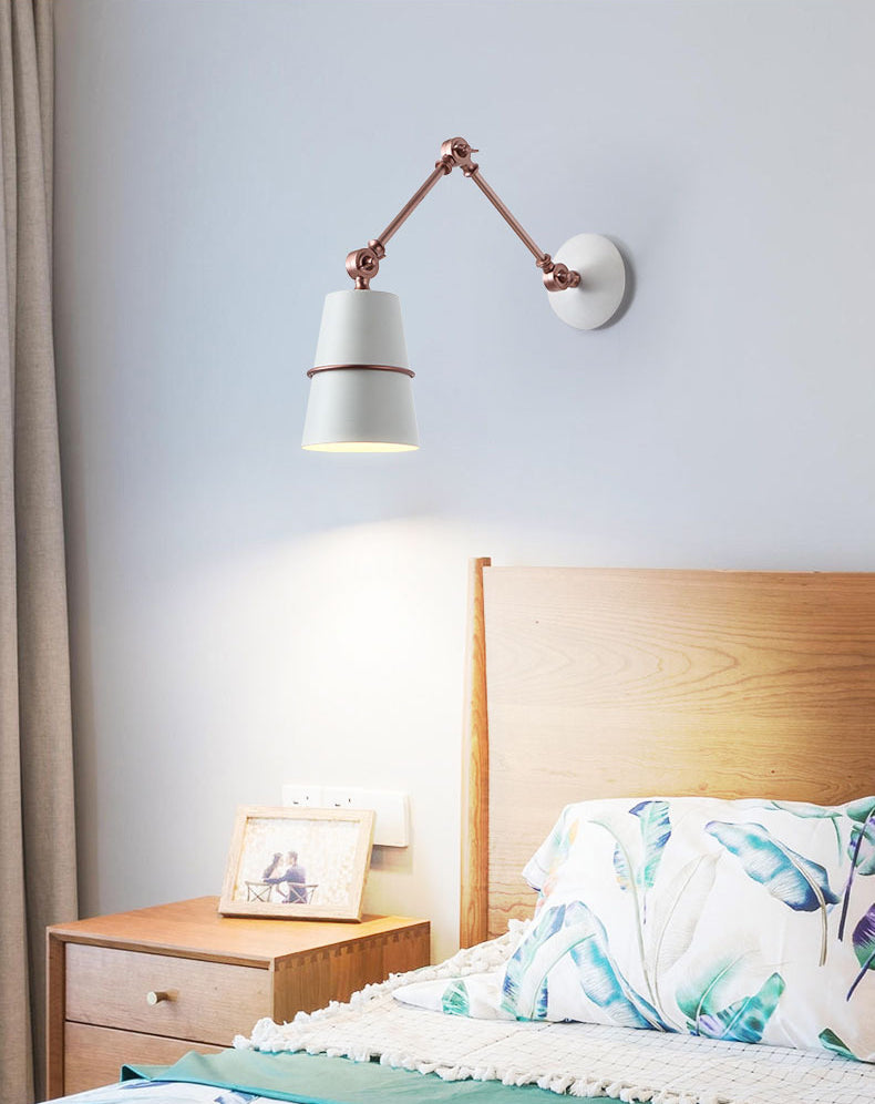 Verstellbare 1-Licht-Kegel Wandleuchten Moderner Aluminium-Wandbeleuchtungsideen in Schwarz und Weiß