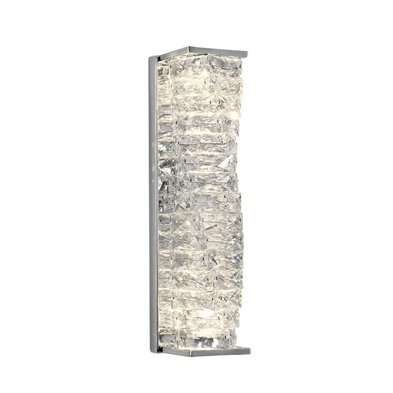 Moderner Stil Geometrischer Wandleuchten Schonconces Kristallblock 1-Licht-Leuchte in Chrom und Gold