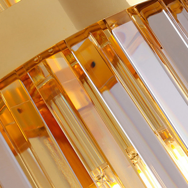 Luz de columna Luz de columna Modern Style Crystal 2 luces de pared Iluminación en oro y negro