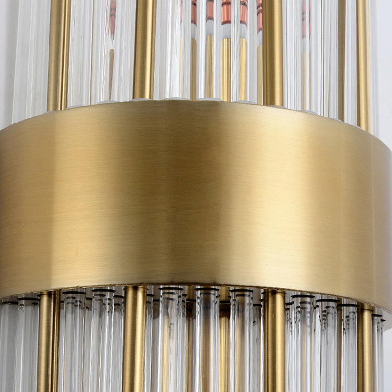 Luz de columna Luz de columna Modern Style Crystal 2 luces de pared Iluminación en oro y negro