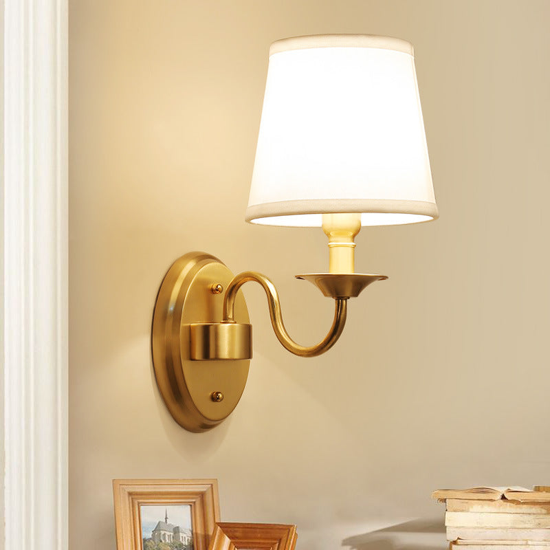 eometric Shade Wall Lighting Modern Simple Style Glass 1 Light Sconce Light in Gold