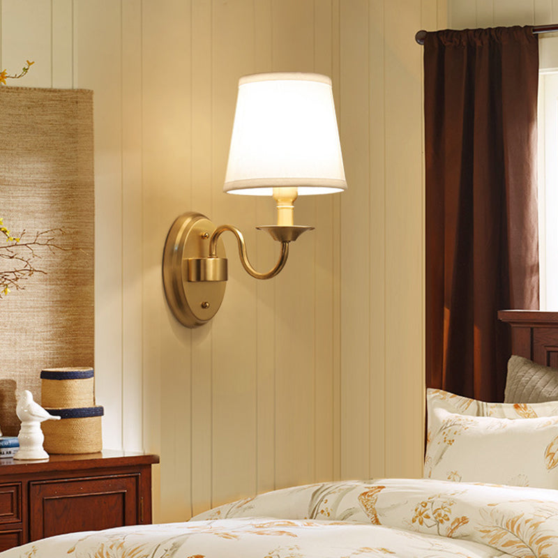 eometric Shade Wall Lighting Modern Simple Style Glass 1 Light Sconce Light in Gold