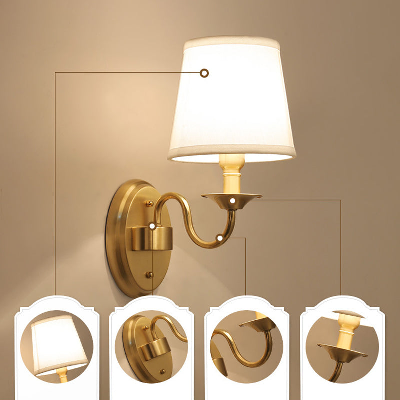 eometric Shade Wall Lighting Modern Simple Style Glass 1 Light Sconce Light in Gold