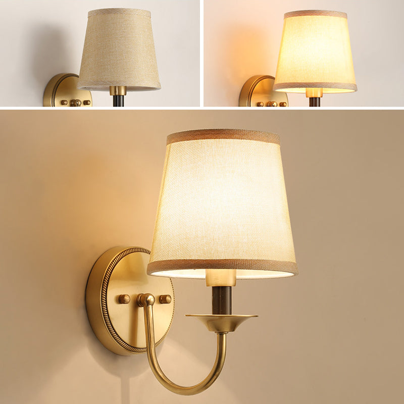 eometric Shade Wall Lighting Modern Simple Style Glass 1 Light Sconce Light in Gold