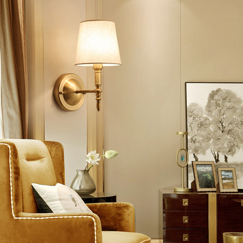 eometric Shade Wall Lighting Modern Simple Style Glass 1 Light Sconce Light in Gold