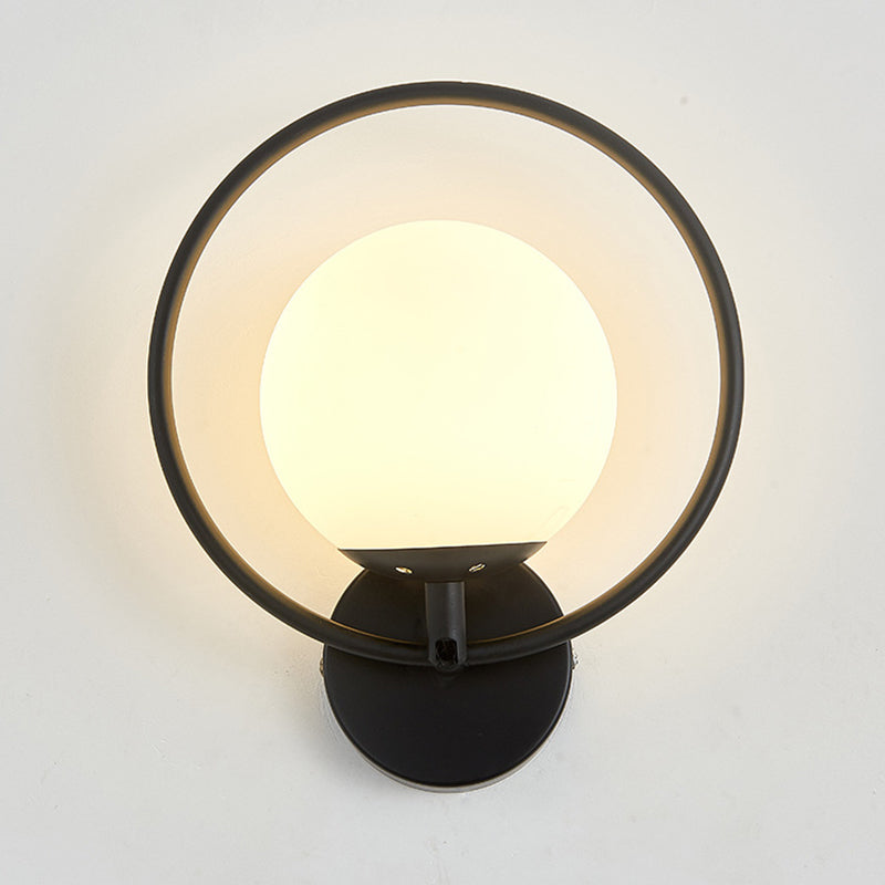 1-Light Oval Wall Sconce Modern Simple Style Glass Wall Lighting in Gold