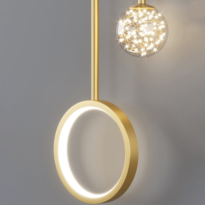 Modern Simple Style Round Disc Shade Wall Sconce Metal 2 Lights Sconces in Gold Finish