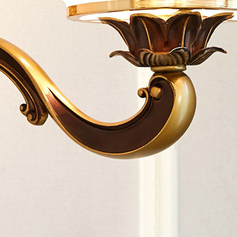 2-Lights Geometric Wall Sconce Modern Simple Style Glass Wall Lighting in Gold