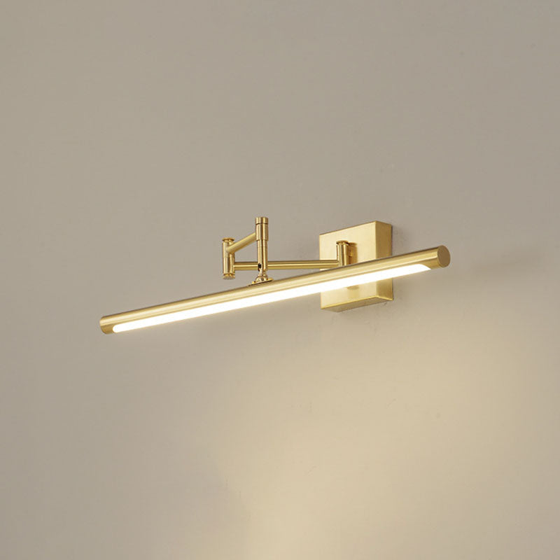 Gouden lineaire LED -wandlamp in moderne creatieve stijl koper verstelbaar wandlicht met acrylschaduw