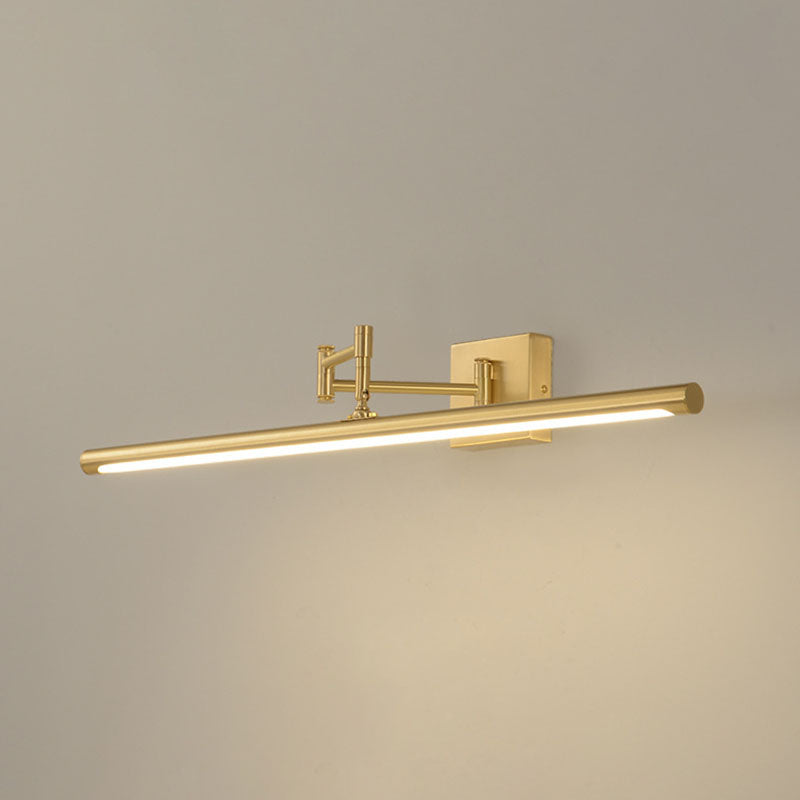 Gouden lineaire LED -wandlamp in moderne creatieve stijl koper verstelbaar wandlicht met acrylschaduw