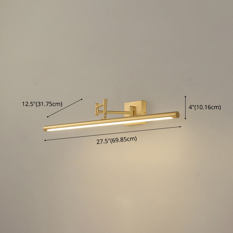 Gouden lineaire LED -wandlamp in moderne creatieve stijl koper verstelbaar wandlicht met acrylschaduw