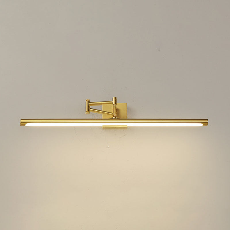 Gouden lineaire LED -wandlamp in moderne creatieve stijl koper verstelbaar wandlicht met acrylschaduw
