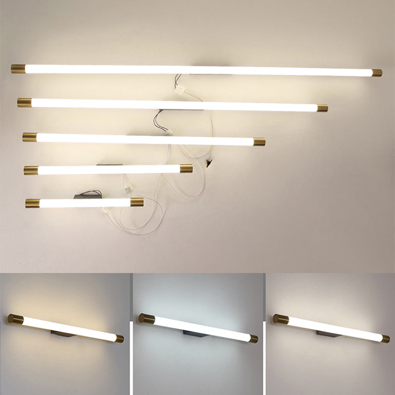 Gold Linear LED Wall Lamp in Modern Concise Style Aluminium Wall Light with Acrylic Shade