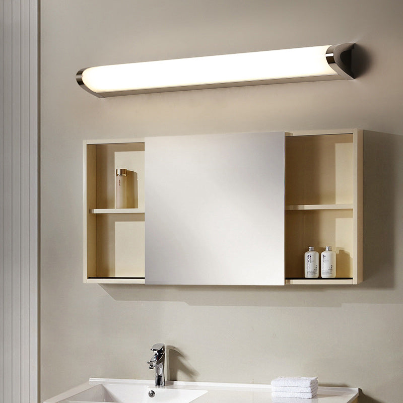 Silver Linear LED Wall Lamp in Modern Minimalist Style Aluminium Wall Light with Acrylic Shade