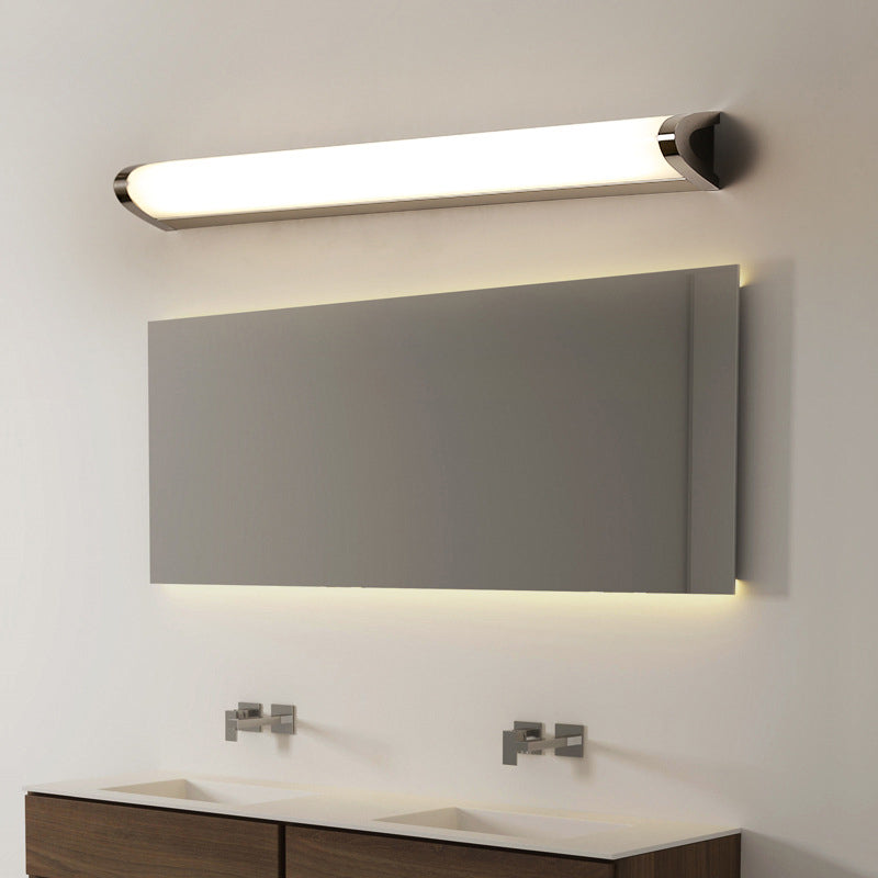 Silver Linear LED Wall Lamp in Modern Minimalist Style Aluminium Wall Light with Acrylic Shade