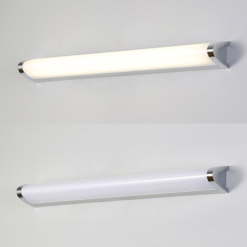 Silver Linear LED Wall Lamp in Modern Minimalist Style Aluminium Wall Light with Acrylic Shade
