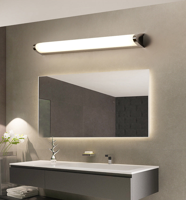 Silver Linear LED Wall Lamp in Modern Minimalist Style Aluminium Wall Light with Acrylic Shade