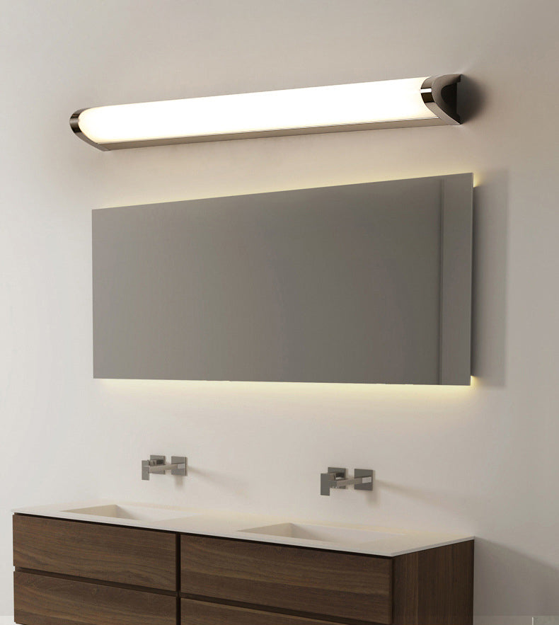 Silver Linear LED Wall Lamp in Modern Minimalist Style Aluminium Wall Light with Acrylic Shade
