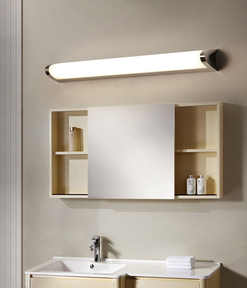 Silver Linear LED Wall Lamp in Modern Minimalist Style Aluminium Wall Light with Acrylic Shade