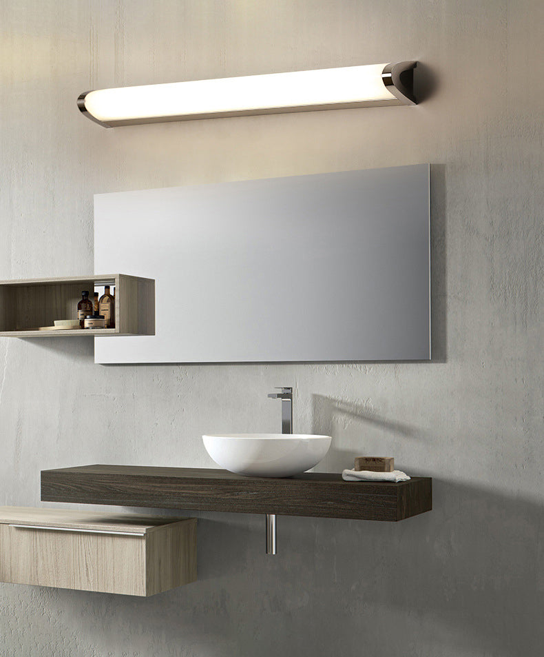 Silver Linear LED Wall Lamp in Modern Minimalist Style Aluminium Wall Light with Acrylic Shade