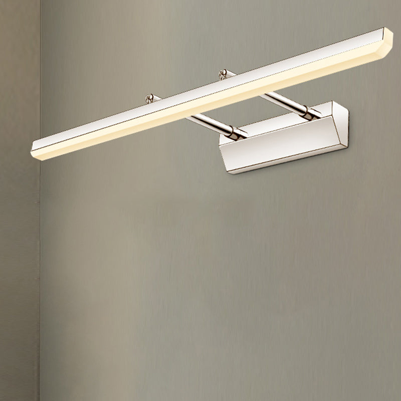 Lampada a parete estendibile a LED lineare argento in stile murale in acciaio inossidabile in stile moderno con tonalità acrilica