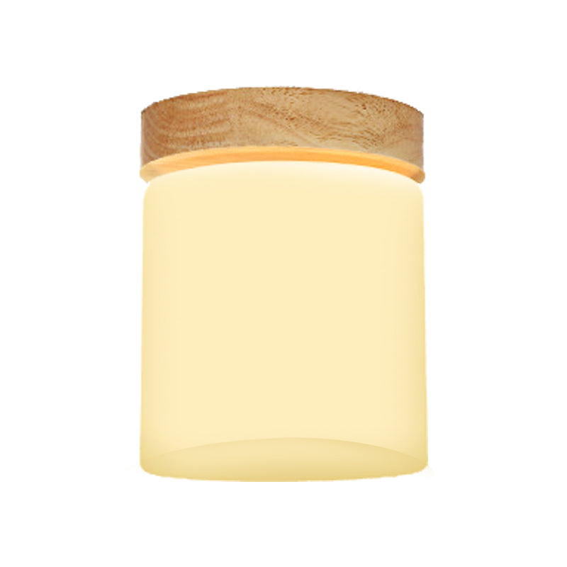 Frosted Glass Geometrische Flush Mount Light Nordic 1 Light Flush Ceiling Light Halterung in Weiß für Korridor