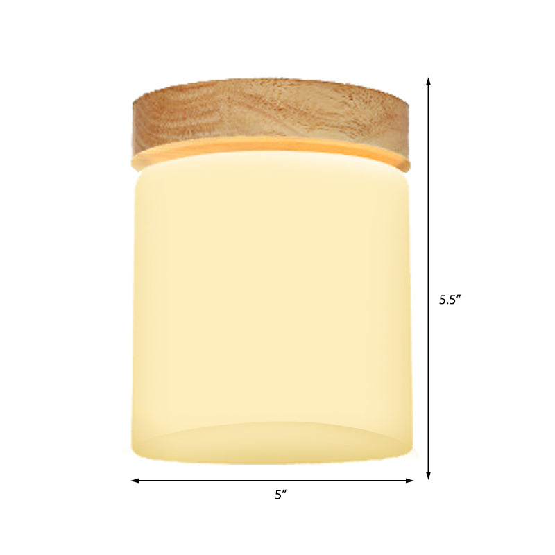 Frosted Glass Geometrische Flush Mount Light Nordic 1 Light Flush Ceiling Light Halterung in Weiß für Korridor