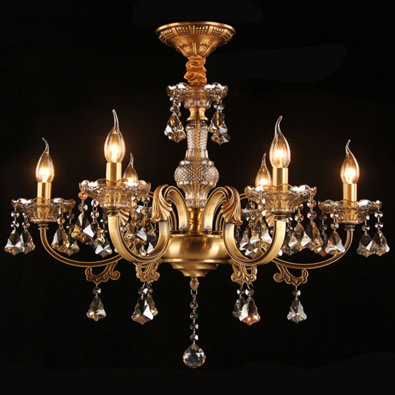 Candle Chandelier Light Fixture Traditional Metal Pendant Lighting for Restaurant