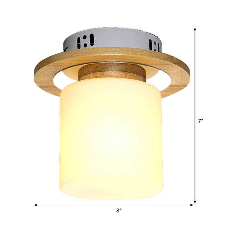 Frosted Glass Geometrische Flush Mount Light Nordic 1 Light Flush Ceiling Light Halterung in Weiß für Korridor