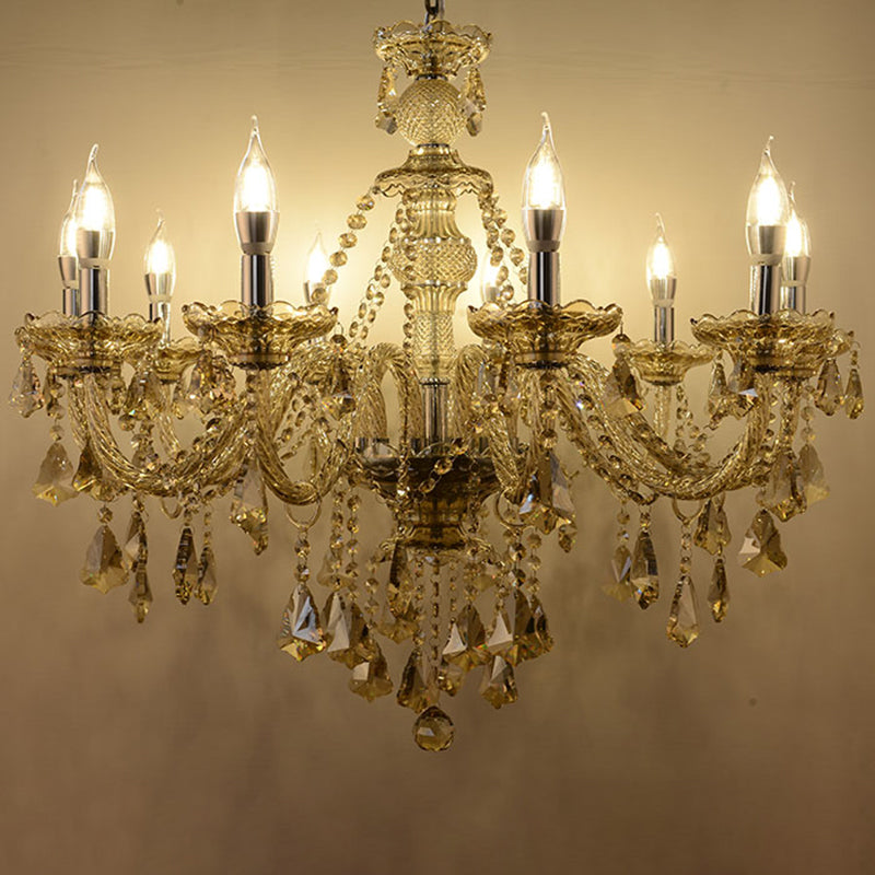 Lámpara de araña de velas iluminación de vidrio tradicional iluminación para restaurante