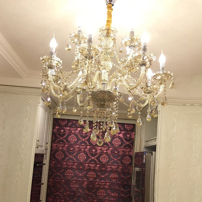 Lámpara de araña de velas iluminación de vidrio tradicional iluminación para restaurante