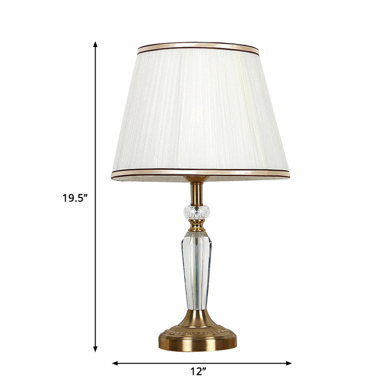 Tissu tambour nightand lampminmalisme simple tête de vie de nuit lumière nocturne en blanc avec déco cristal