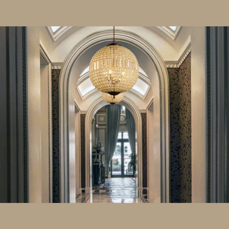 Crystal Globe lampadario illuminazione Sospensione in stile semplice per sala da pranzo