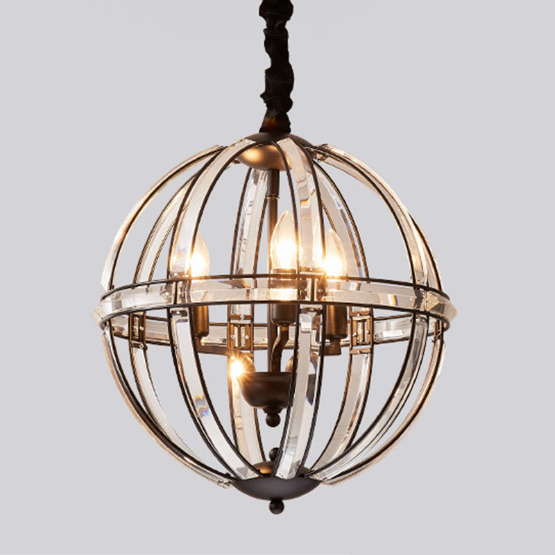 Globe Lantern Pendant Lighting Modern Crystal Dining Room Light Light