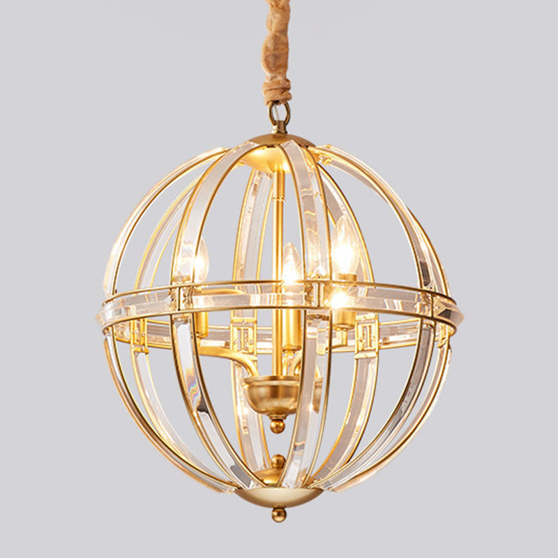 Globe Lantern Pendant Lighting Modern Crystal Dining Room Light Light