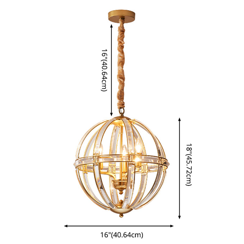 Globe Lantern Pendant Lighting Modern Crystal Dining Room Light Light
