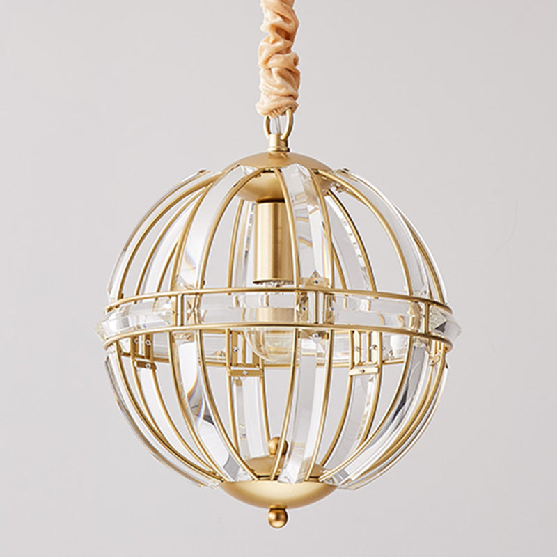 Globe Lantern Pendant Lighting Modern Crystal Dining Room Light Light